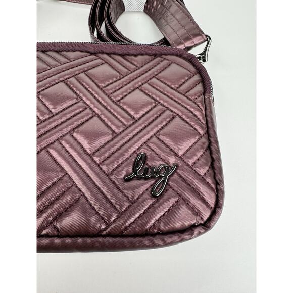 Lug Coupe XL Crossbody Bag Quilted Plum Purple Wallet Organizer Purse Travel - Picture 2 of 9